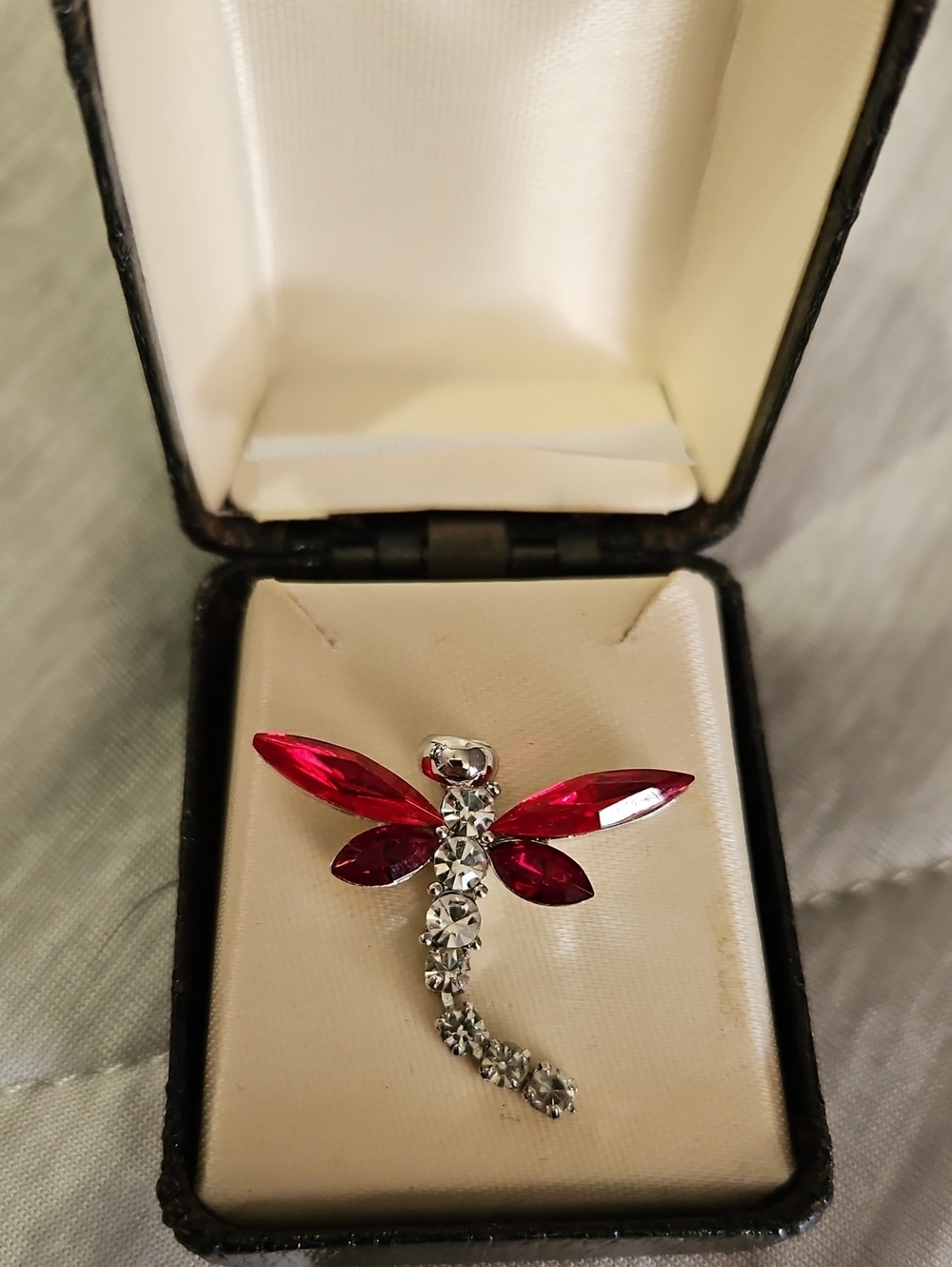 Red Crystal Dragonfly Pendant - Women's Jewelry